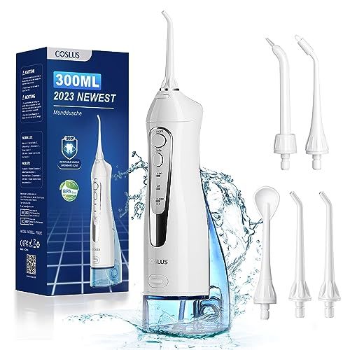 Oral Irrigator 3 Cleaning Modes Waterproof Rechargeable Dental Cleaner 4 Nozzles Clean Gums