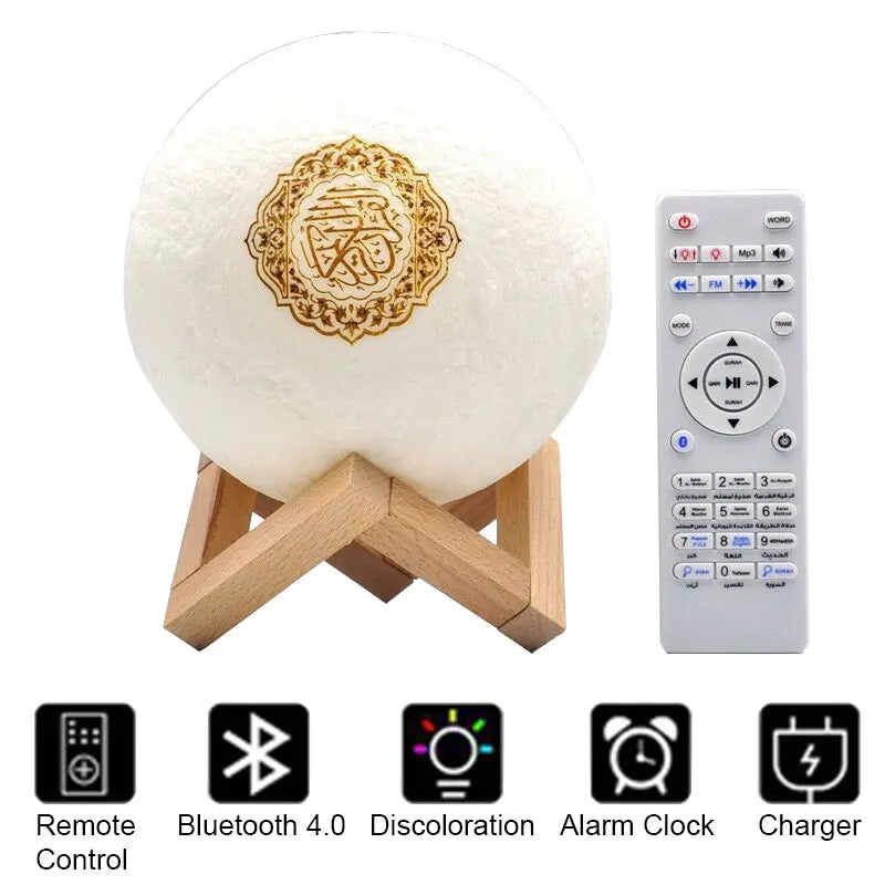 Quran & Moonlight Speaker with Colorful Touch LED